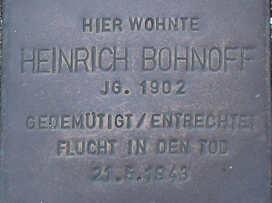 Stolperstein – Bohnhoff, Heinrich Friedrich August