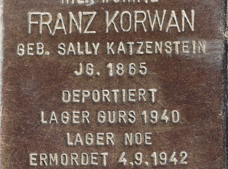 Stolperstein – Korwan, Franz (geb. Katzenstein, Sally)