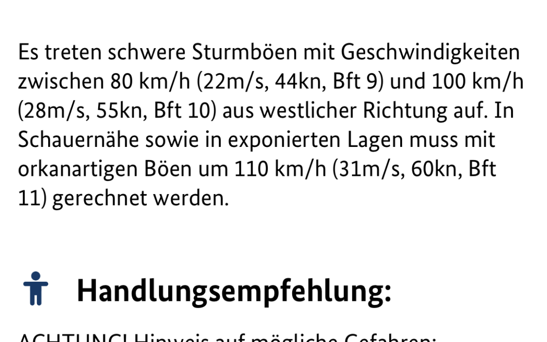 Amtliche WARNUNG vor SCHWEREN STURMBÖEN 12.03.2020