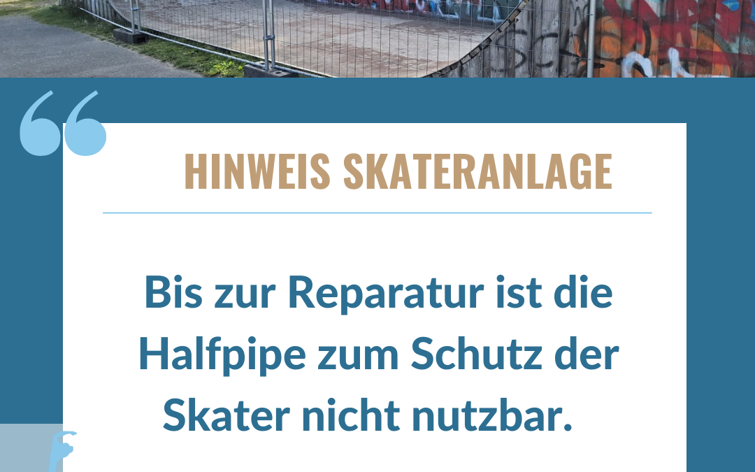 Skateranlage Sylt Stadion vorübergehend nicht nutzbar