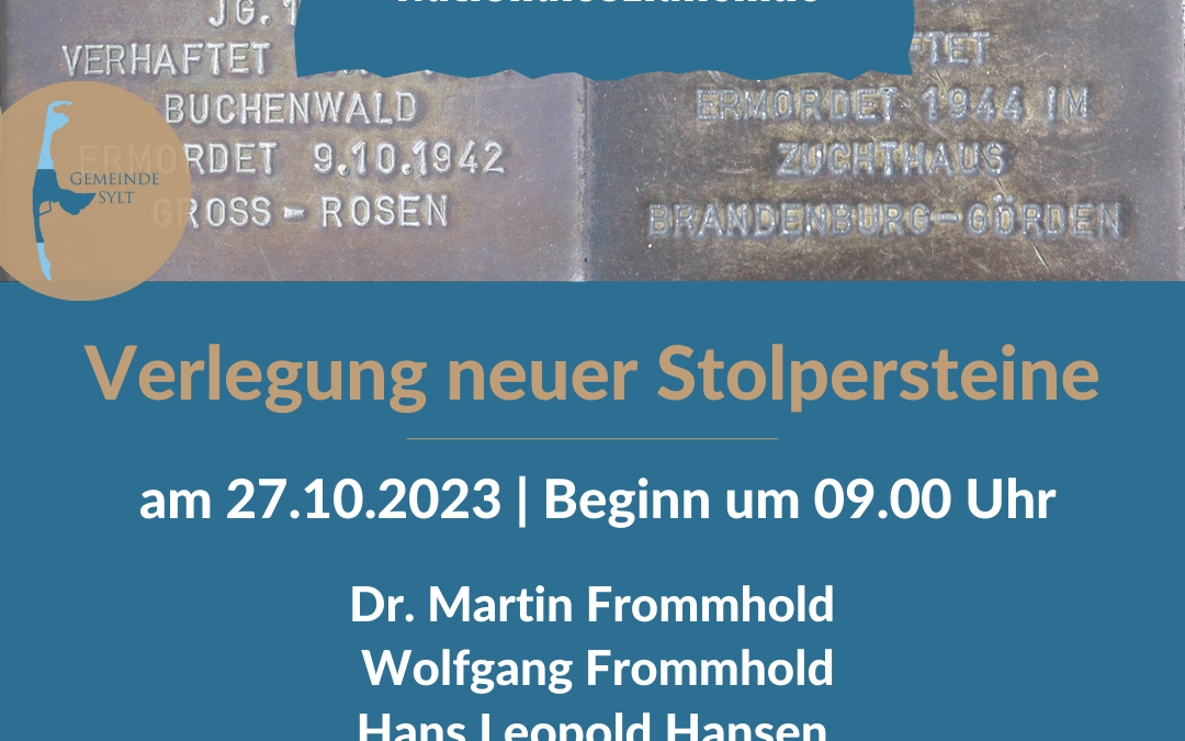 Verlegung von Stolpersteinen am 27.10.2023