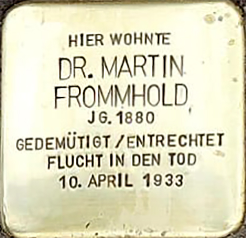 Stolperstein – Frommhold, Dr. jur. Martin