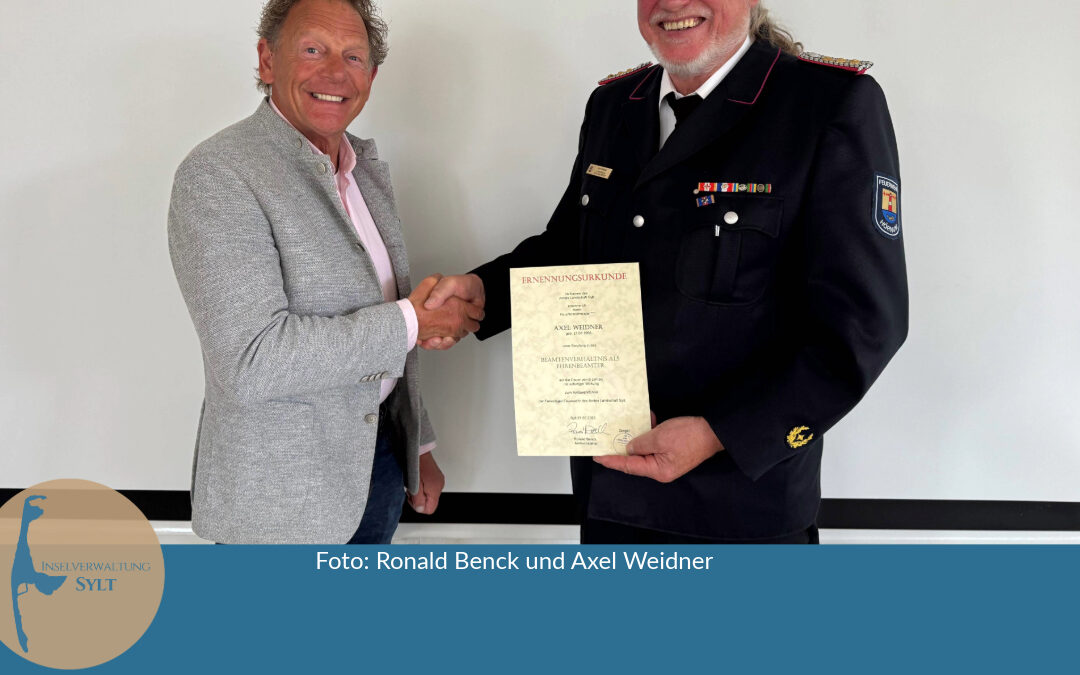 Axel „Aki“ Weidner erneut zum Amtswehrführer des Amtes Landschaft Sylt ernannt