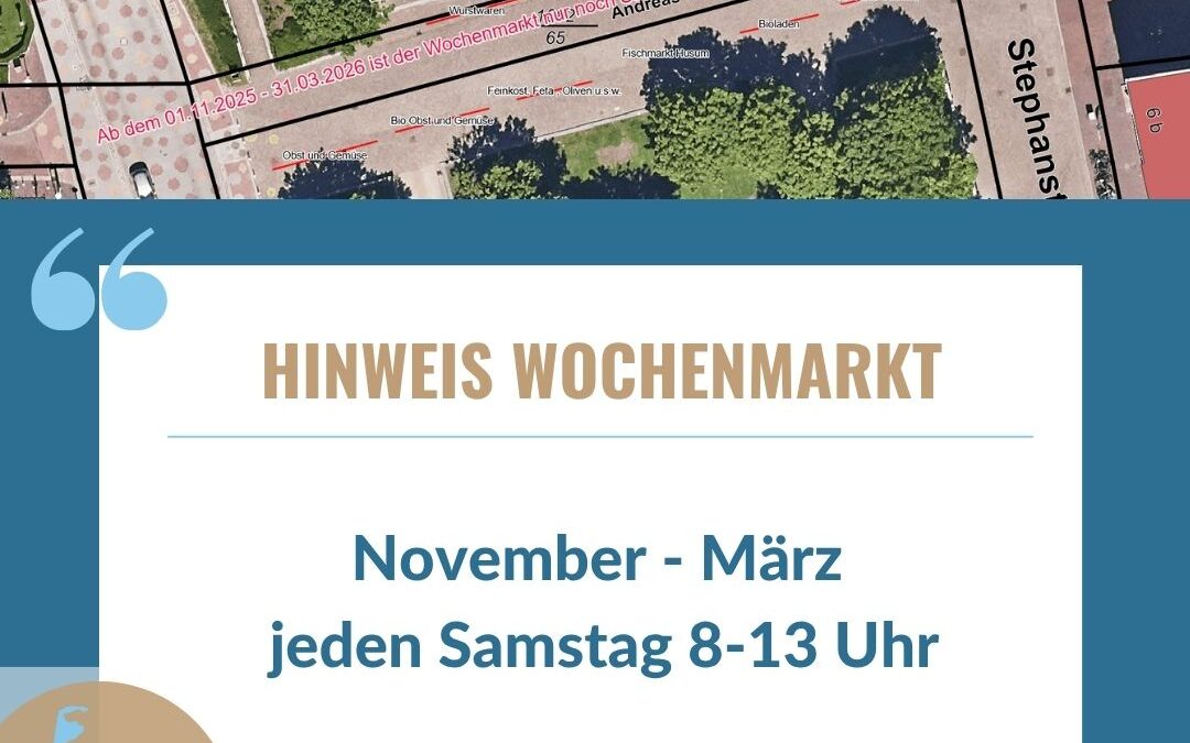 Wochenmarkt startet in Herbst- und Wintersaison