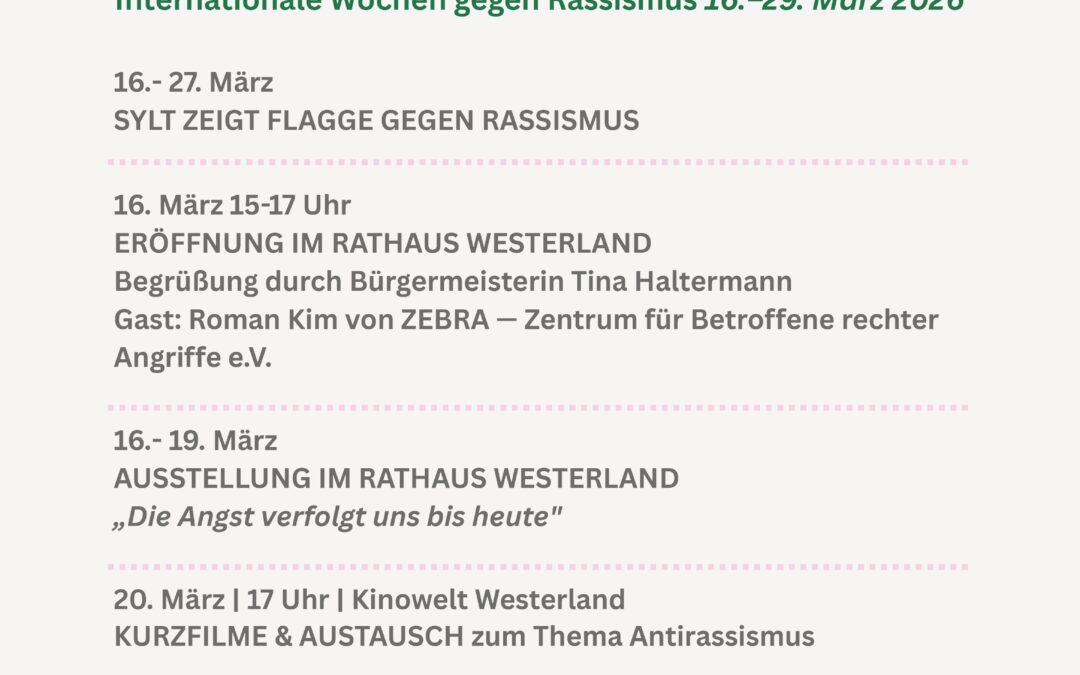 Inselverwaltung Sylt beteiligt sich an den Internationalen Wochen gegen Rassismus im März 2026