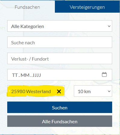 Fundbüro Screenshot